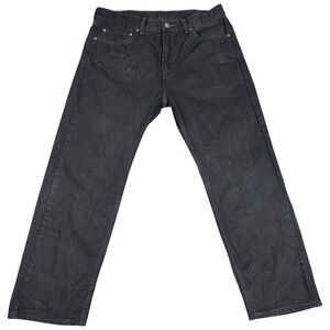 Levi's 505 Regular Fit Jeans Straight Leg Men's‎ Size 36x29 Classic Black Denim